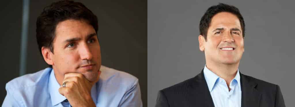 Justin Trudeau and Mark Cuban