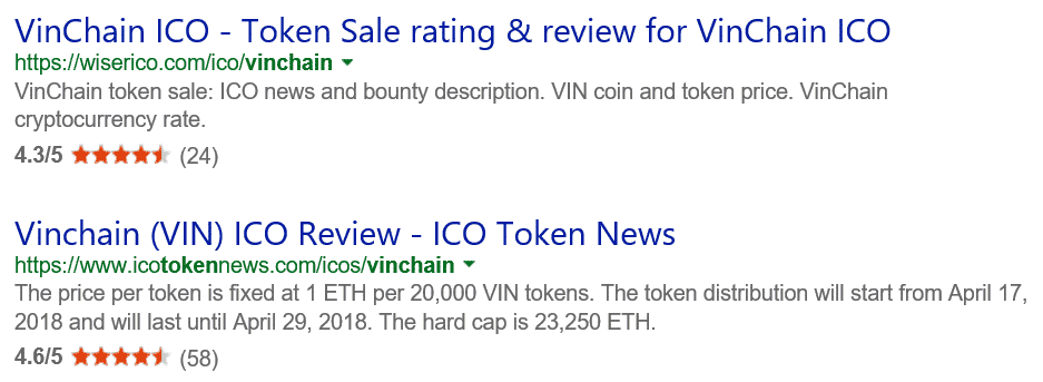 VinChain ICO search