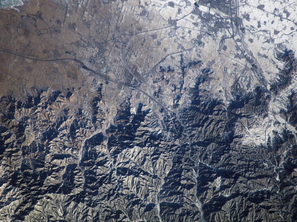 china-space: The Great Wall of China, as seen from the International Space Station