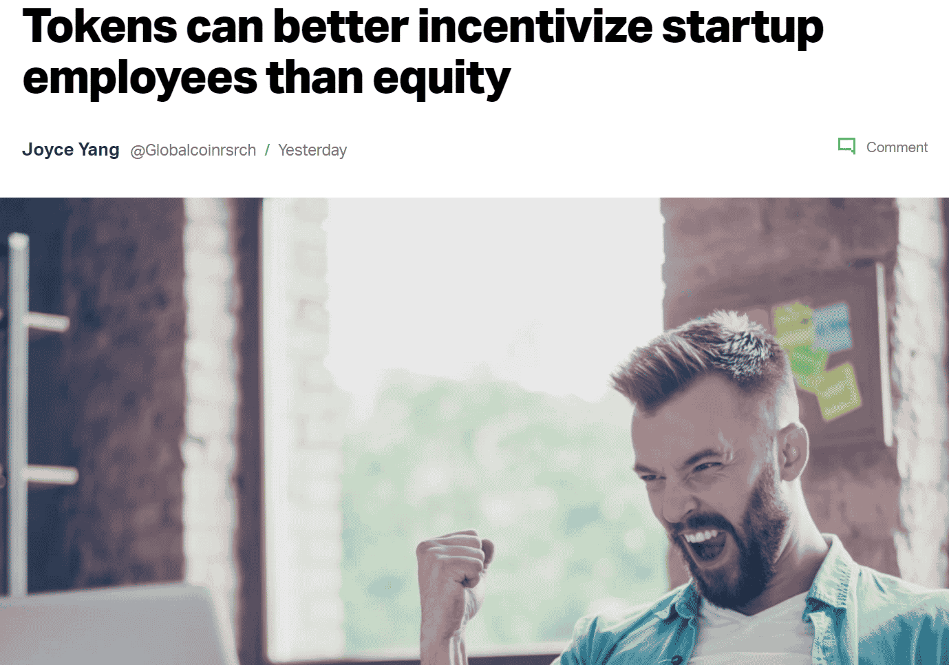 Article on how tokens can better incentivize startup employees than equity - say what?