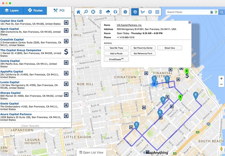 Example of MapAnything Location of Things platform