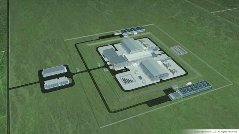 Mock-up of NuScale nuclear reactor facility. 