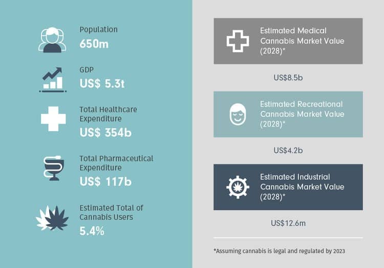 potential cannabis market value latin america