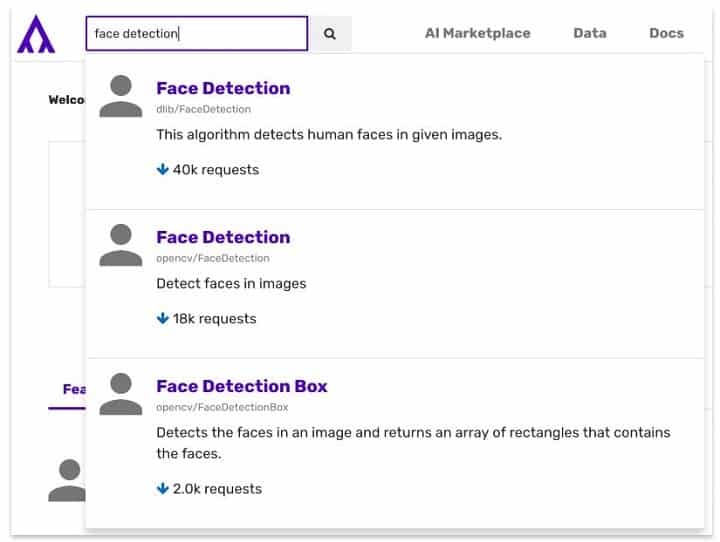 Searching for algorithms on Algorithmia's platform
