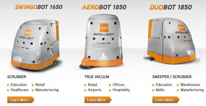 Robot janitors from Intellibot Robotics