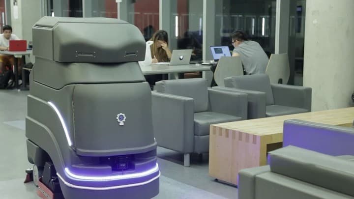 An Avidbots robot janitor doing vacuuming