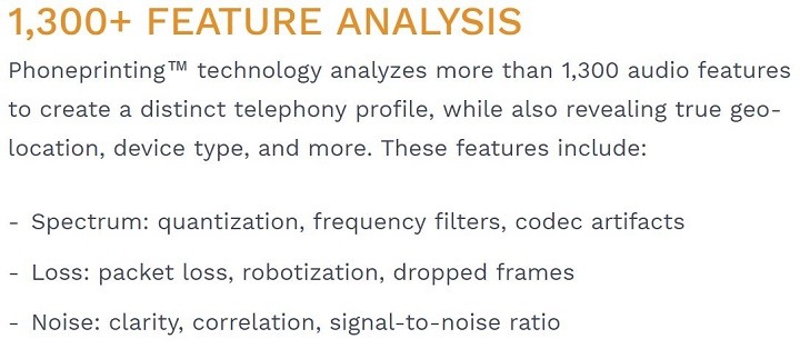 Call feature analysis