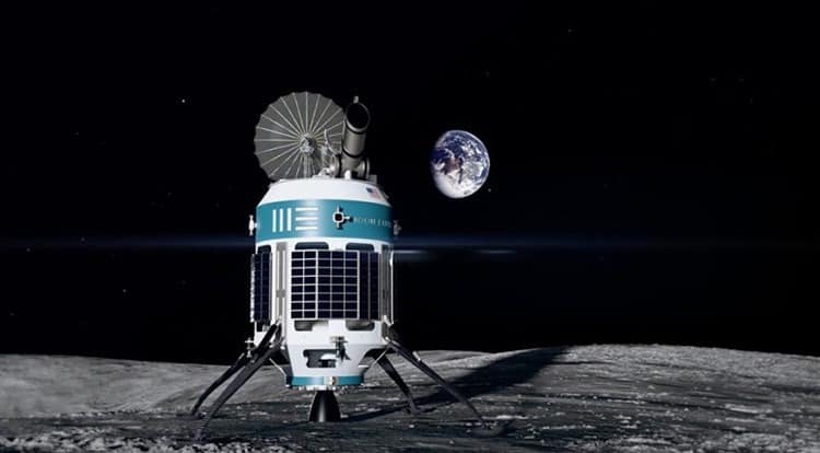 The Moon Express lander on the lunar surface. Someday. Maybe