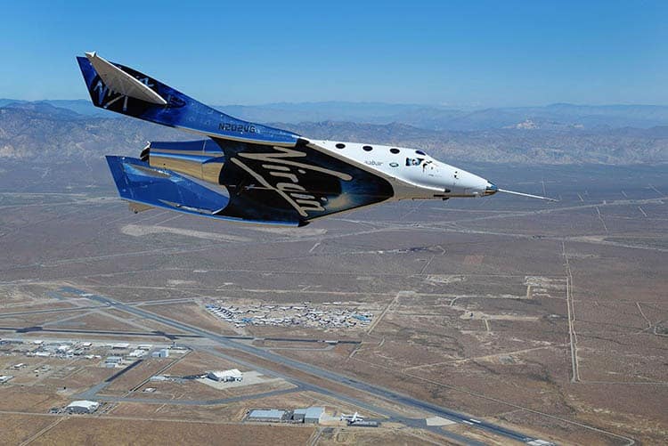We think this is the Virgin Galactic space plane. Hard to tell though.