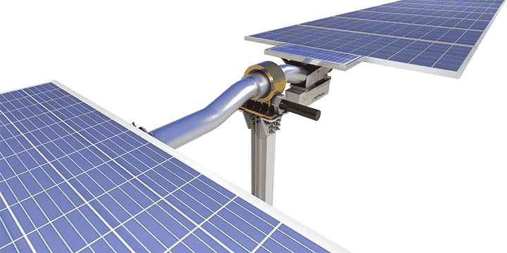Self-powered motor that tilts the solar panels