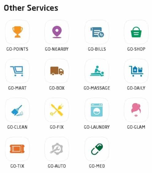 The GO-JEK app services