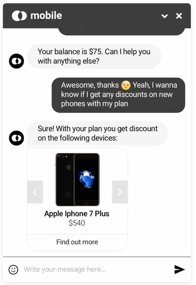 Aivo's chatbot in action
