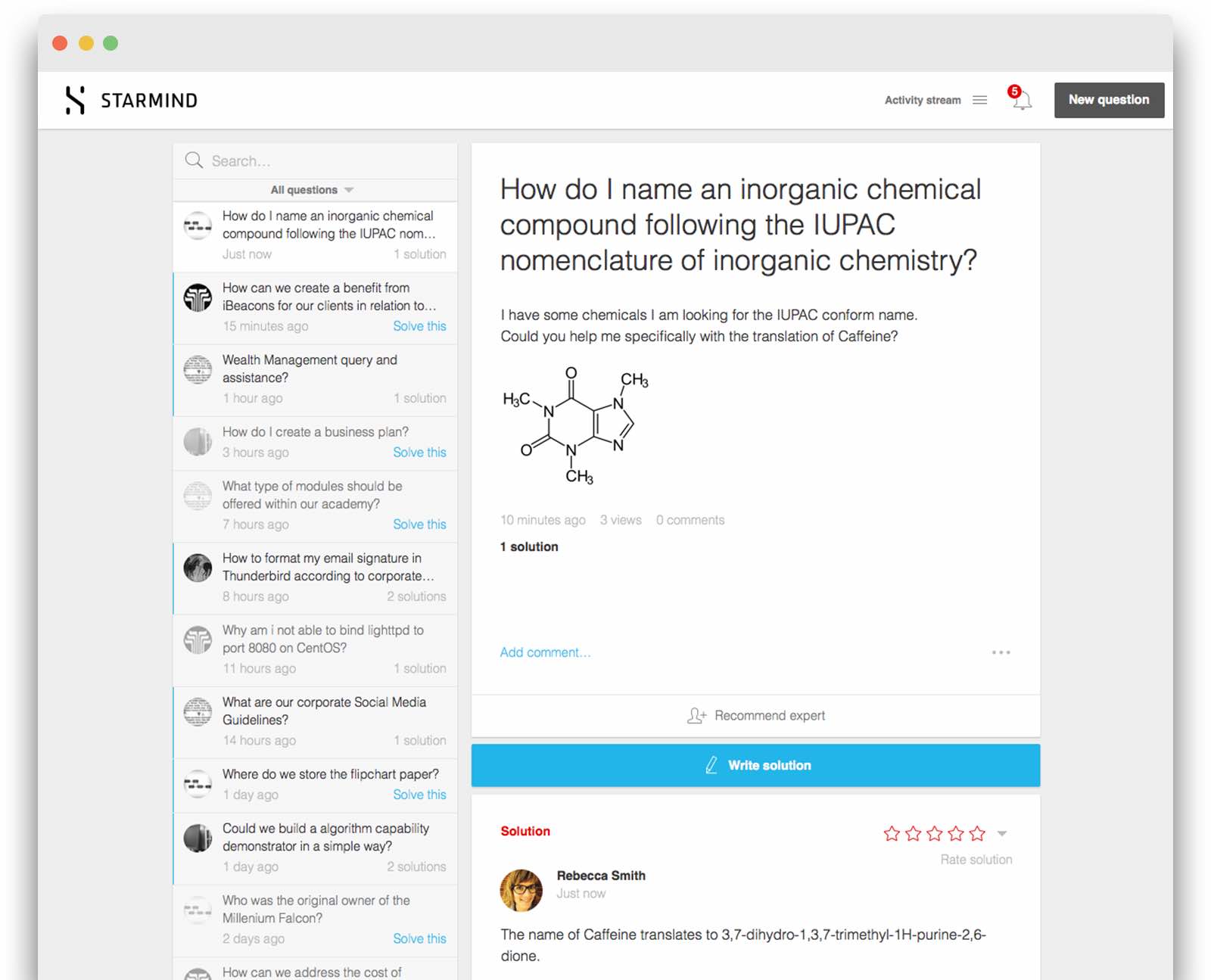 Starmind's knowledge sharing AI in action