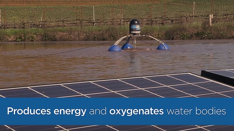The Ciel and Terre Hydrelio floating solar system also oxygenates the water.