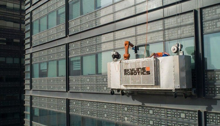 A robotic window washer.