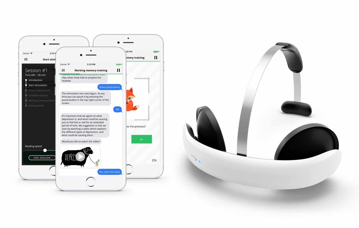 Flow Neuroscience's headset also treats depression by stimulating the frontal cortex of the brain