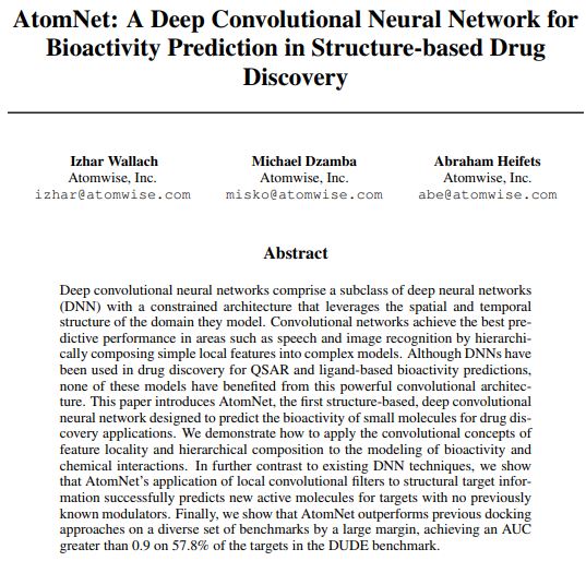 Click for paper on AtomNet