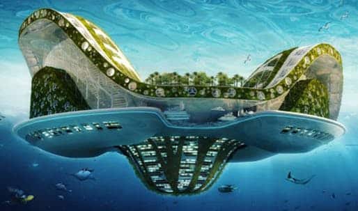 Concept of a floating city.