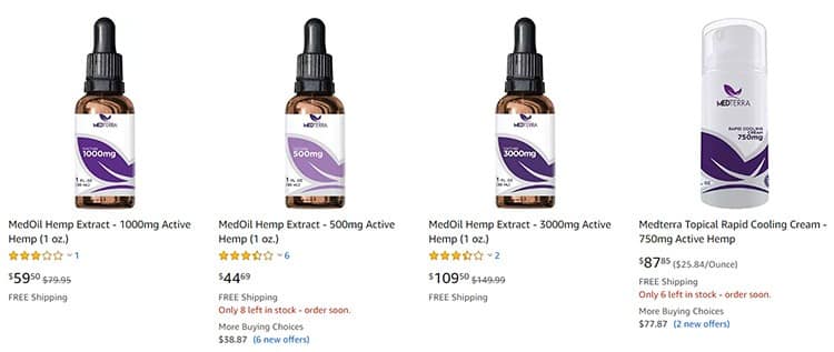 Medterra products on Amazon.