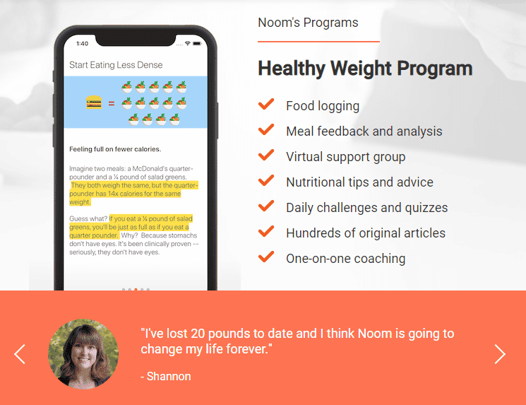 Noom's weight loss app