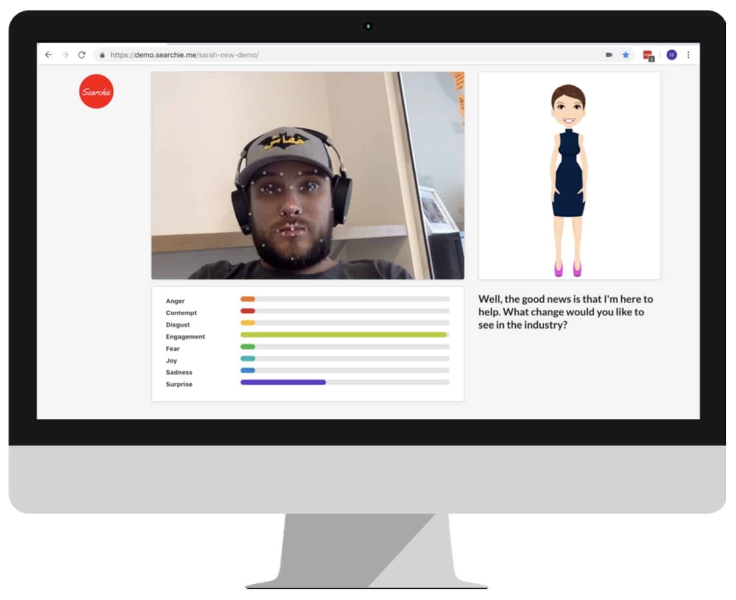 Searchie's AI recruiter looks at behavioral traits, skills, and cultural fit during the video interview