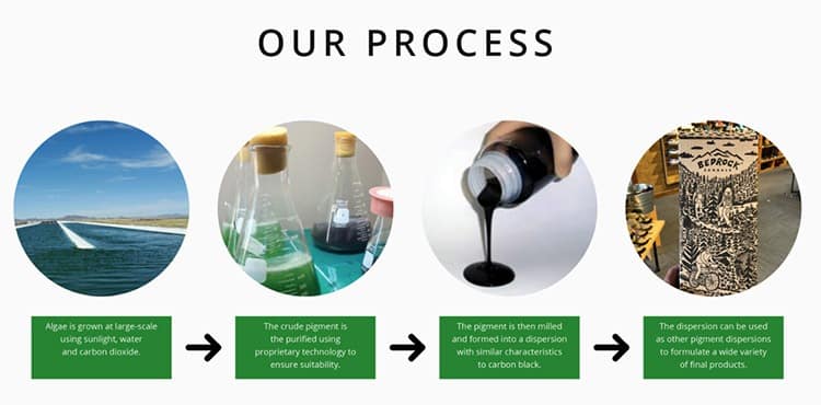 Process for converting algae into ink.