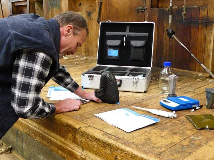A farmer using Techion's device