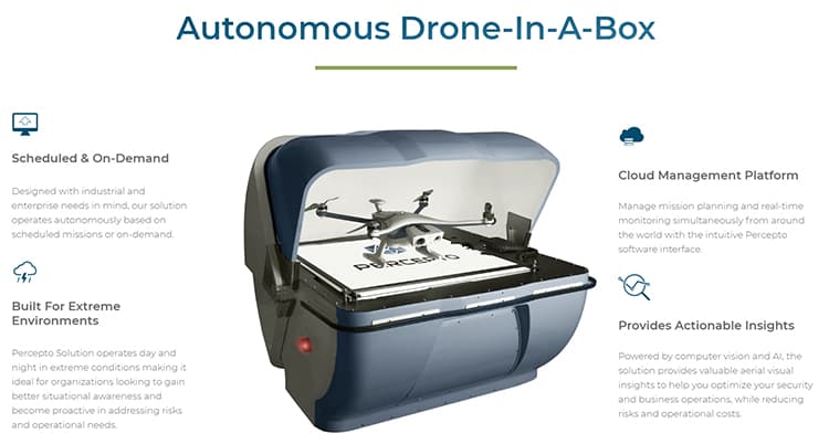 Percepto drone in a box.