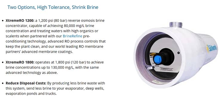 The supercharged RO technology from Saltworks Technology. 