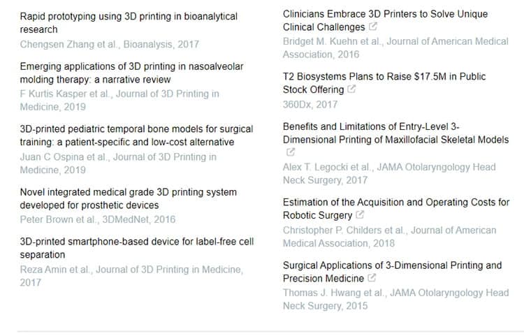 A ton of research is emerging on the efficacy of 3D printing for healthcare.