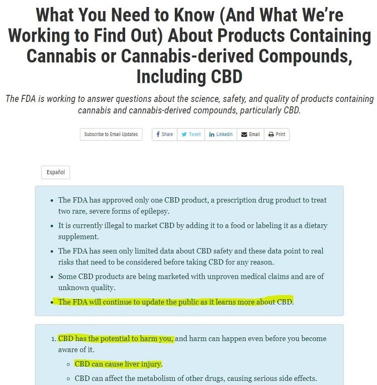 That stuff in yellow highlight is pretty daunting if you sell CBD