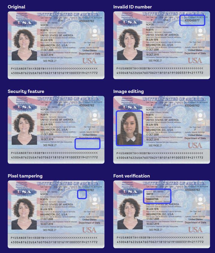 Some examples of passport tampering