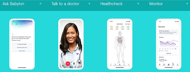 Various services offered by Babylon Health. 