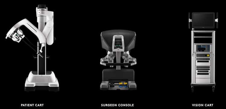 The da Vinci surgical robotic system.