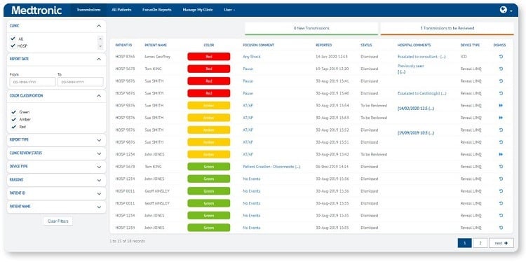 Medtronic's enterprise app dashboard built using OutSystems