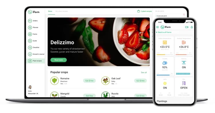 The iFarm dashboard.