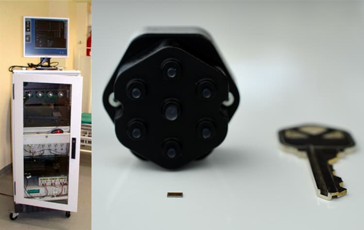 A typical machine used to measure brain activity indirectly using blood flow versus the hardware solution from Kernel.