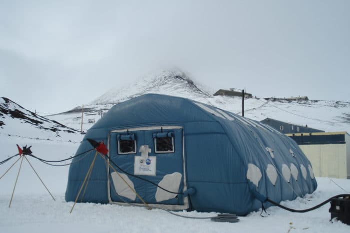 An inflatable building in Antarctica.