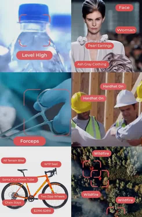 Examples of tags generated by Chooch AI computer vision