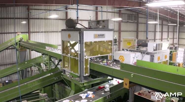 AMP Robotics AI-guided waste sorting robots.