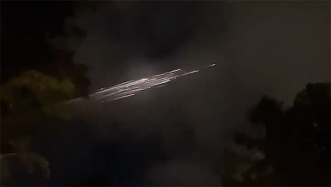 A Space X Falcon 9 second stage burns up over the Pacific Northwest.