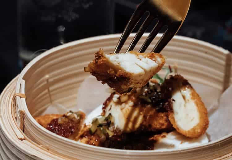 Chicken grown in a lab.