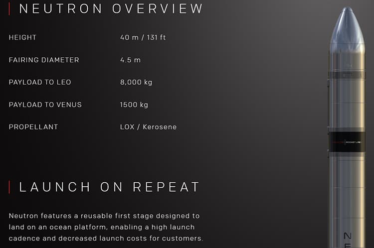 Neutron represents the first direct challenge to SpaceX by another space startup.