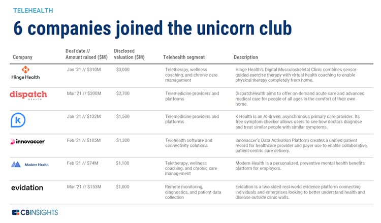 Telehealth unicorns