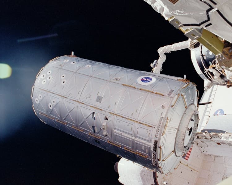 the cramped quarters of the Destiny Module on the International Space Station (ISS). Credit: NASA