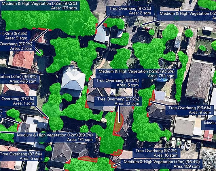 AI annotated map of properties.