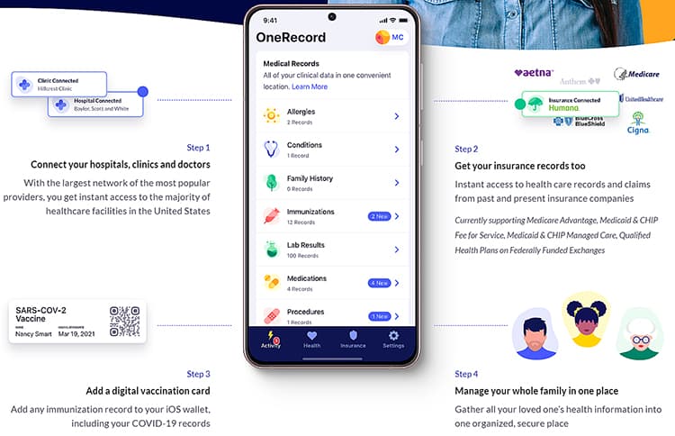 OneRecord app consolidates all medical records.