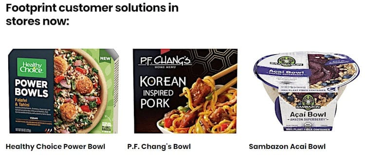Products packaged in plant-based material.