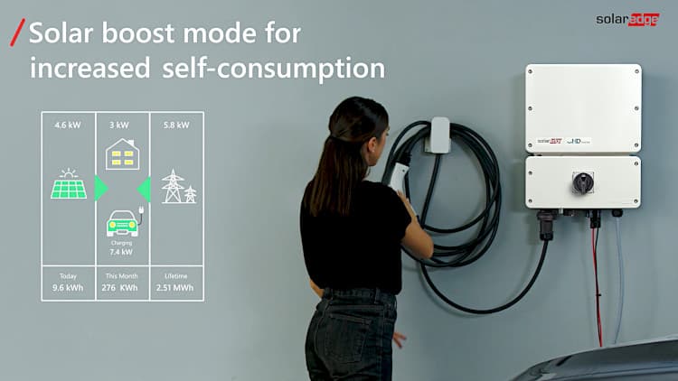 An EV charging inverter from SolarEdge.