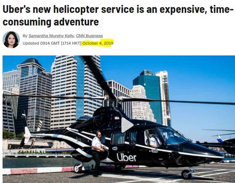 Uber for helicopter feature in CNN Business